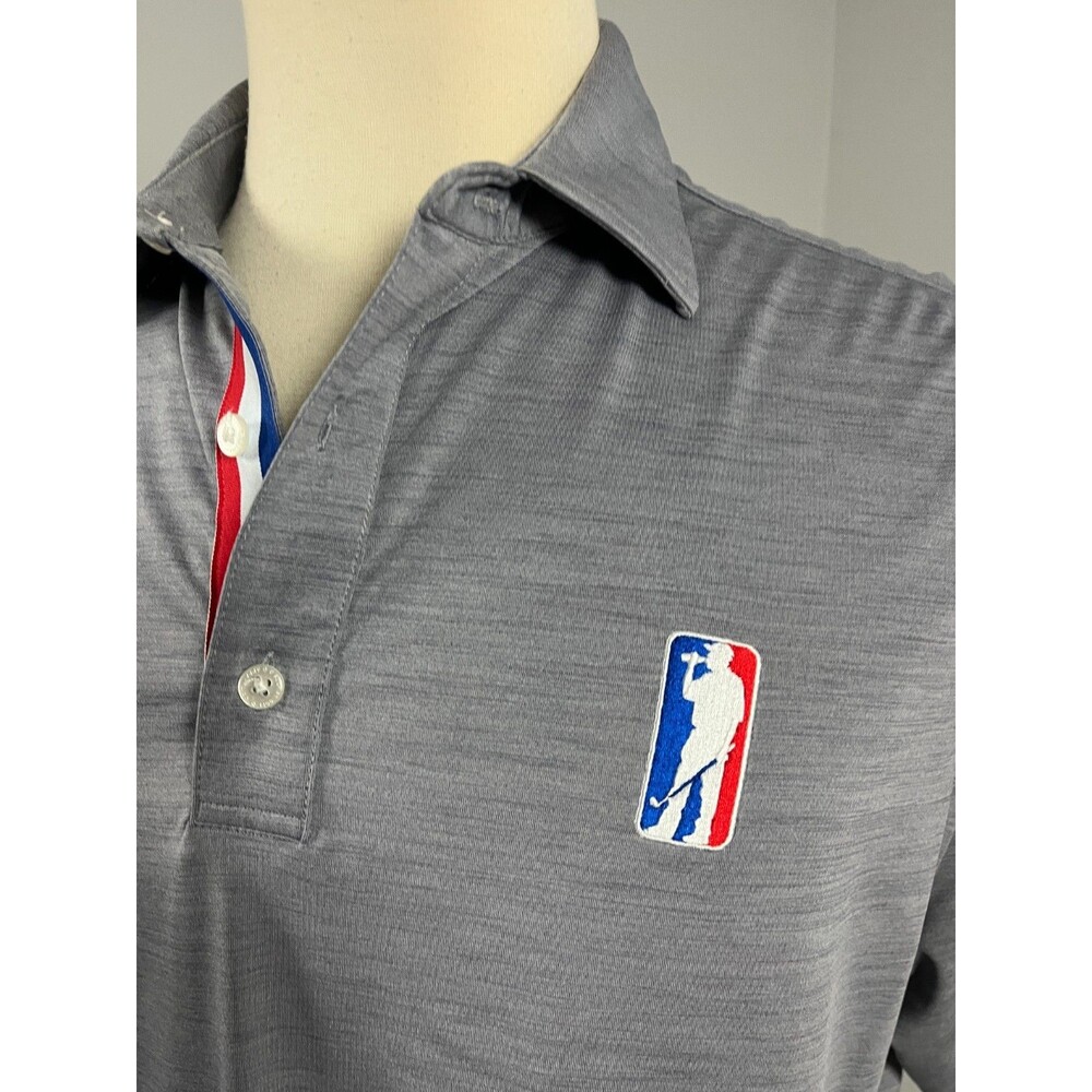USAG U Suck At Golf Performance Polo Shirt Gray Heather Men's Large - Picture 3 of 7